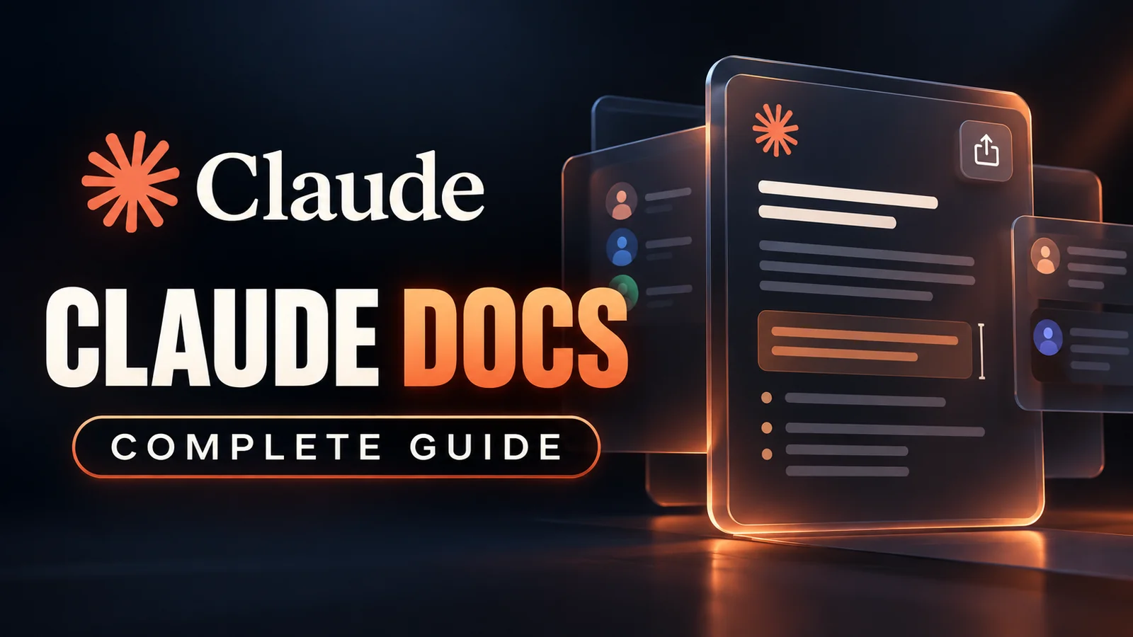 Claude Docs editorial thumbnail with the Claude logo, document interface and Complete Guide headline