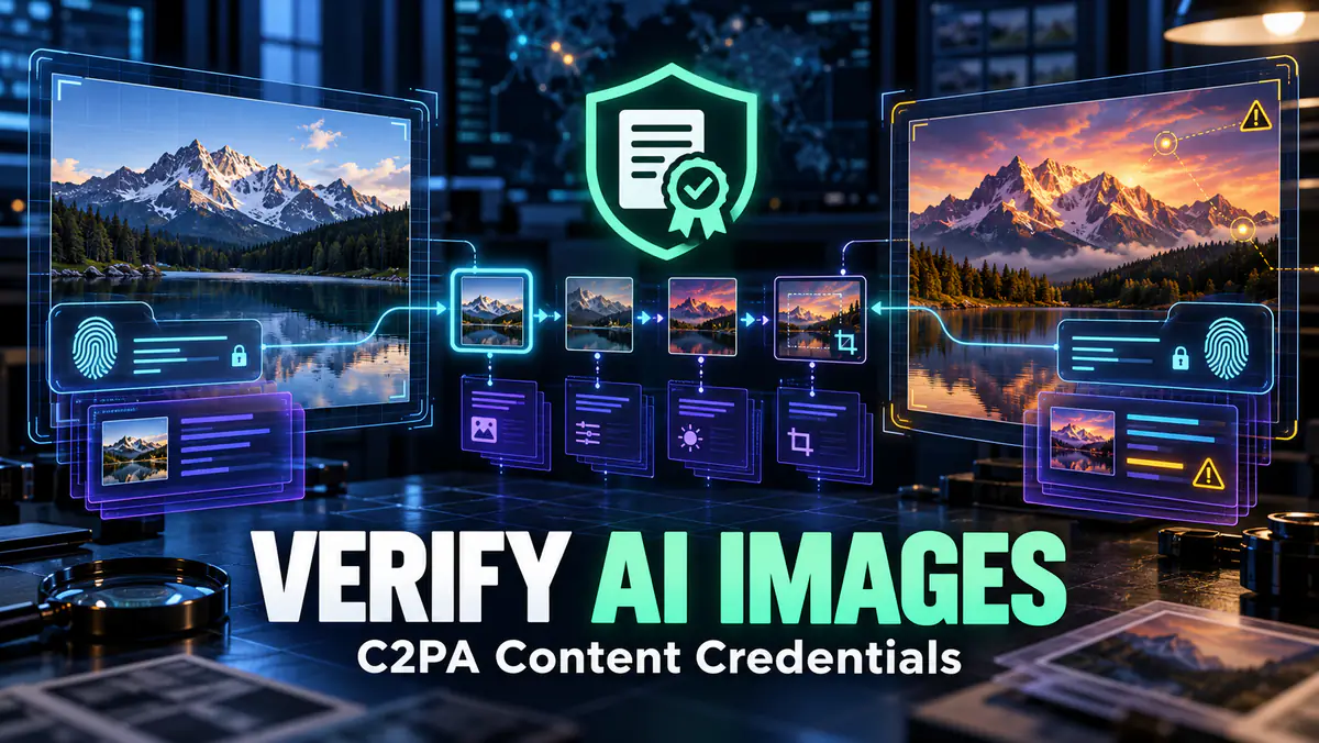 AI image provenance verification workflow using C2PA Content Credentials and signed metadata